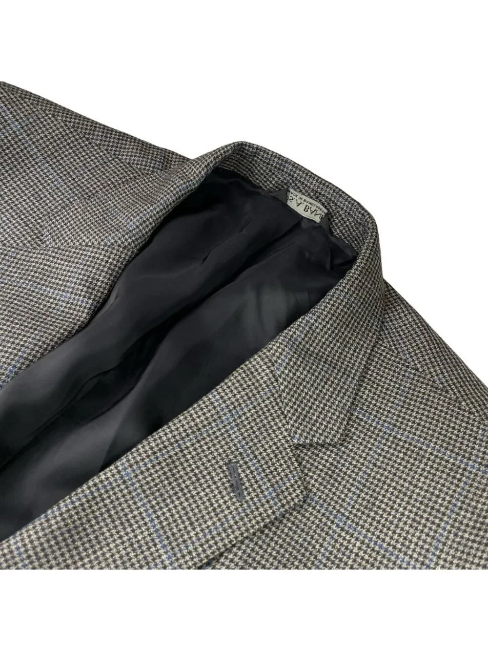 Jos A Bank Men’s 100% Wool Tailored Fit 2-Button Blazer Gray Houndstooth • 48R